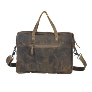 Myra Bag Cowhide Leather Laptop Carry-on Travel Tote