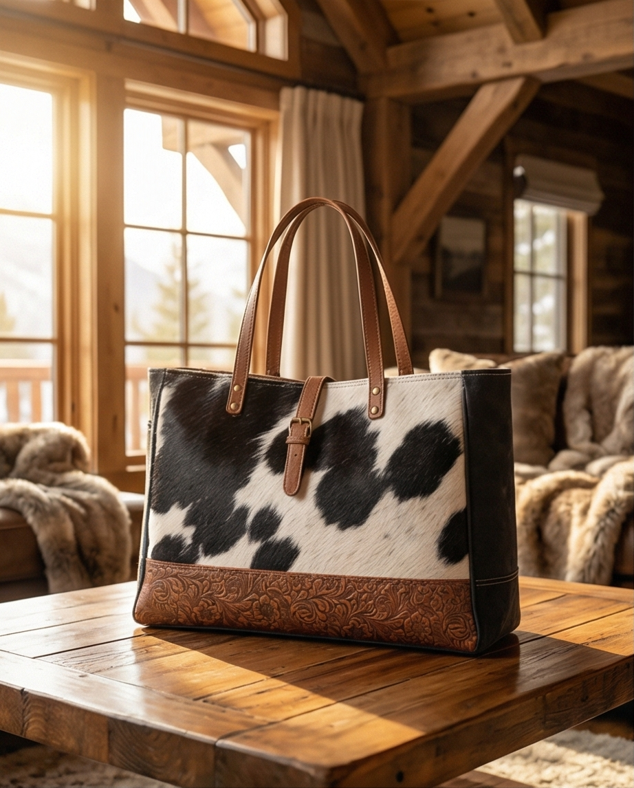 Myra Matty Affair Cowhide Weekender Bag - Western Leather Travel Tote