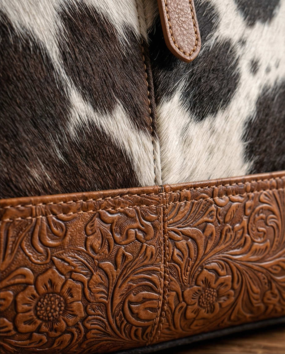 Myra Matty Affair Cowhide Weekender Bag - Western Leather Travel Tote
