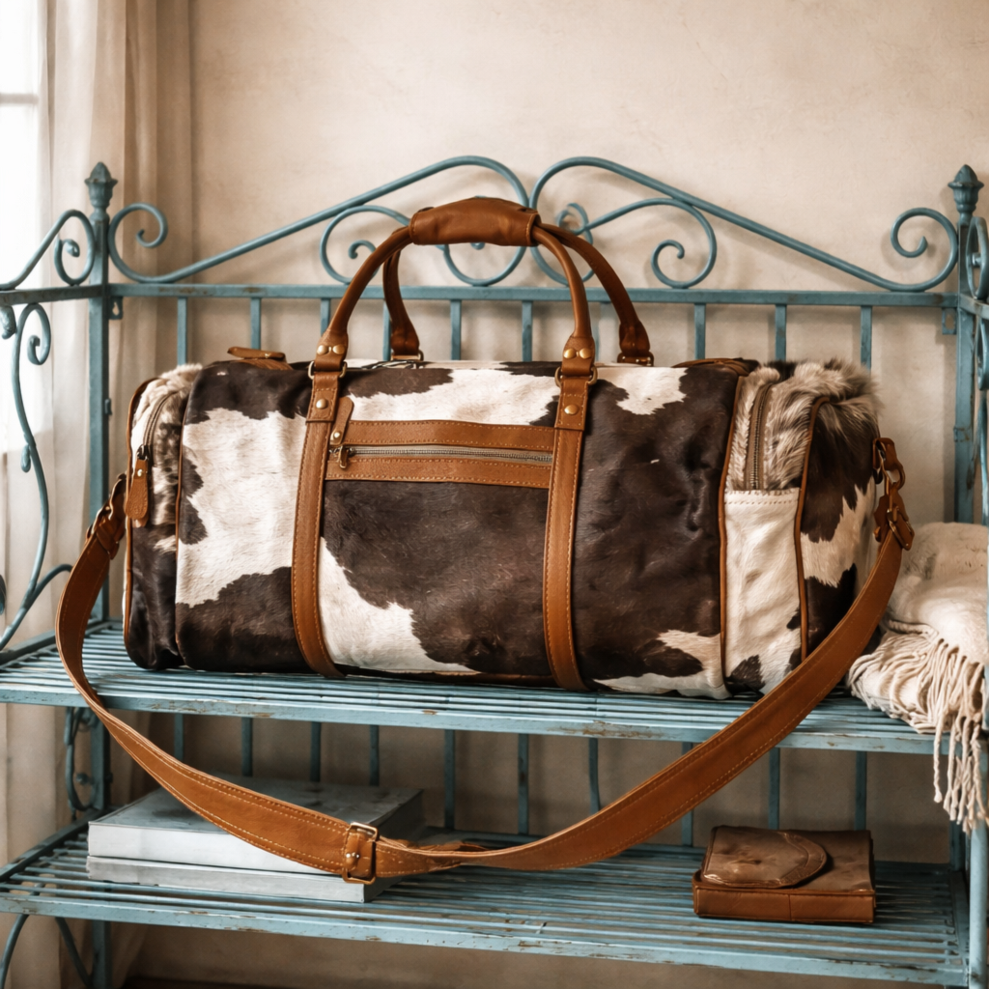 Myra duffel Amore cowhide boho unisex