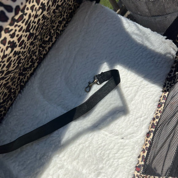 Western Boho Genuine Cowhide Pet Cat Dog Leather Bag Carrier travel